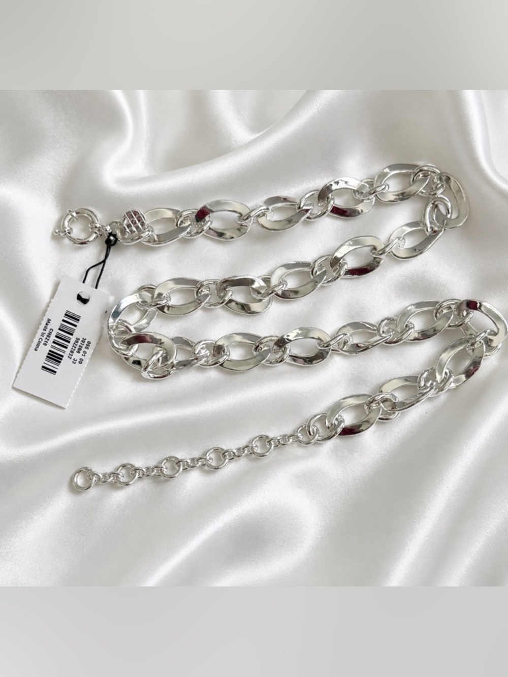 Talbots Silver Chunky Chain Adjustable Necklace NWT NIB